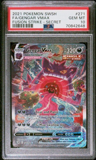 2021 Fusion Strike Gengar VMAX Alt Art #271 PSA 10